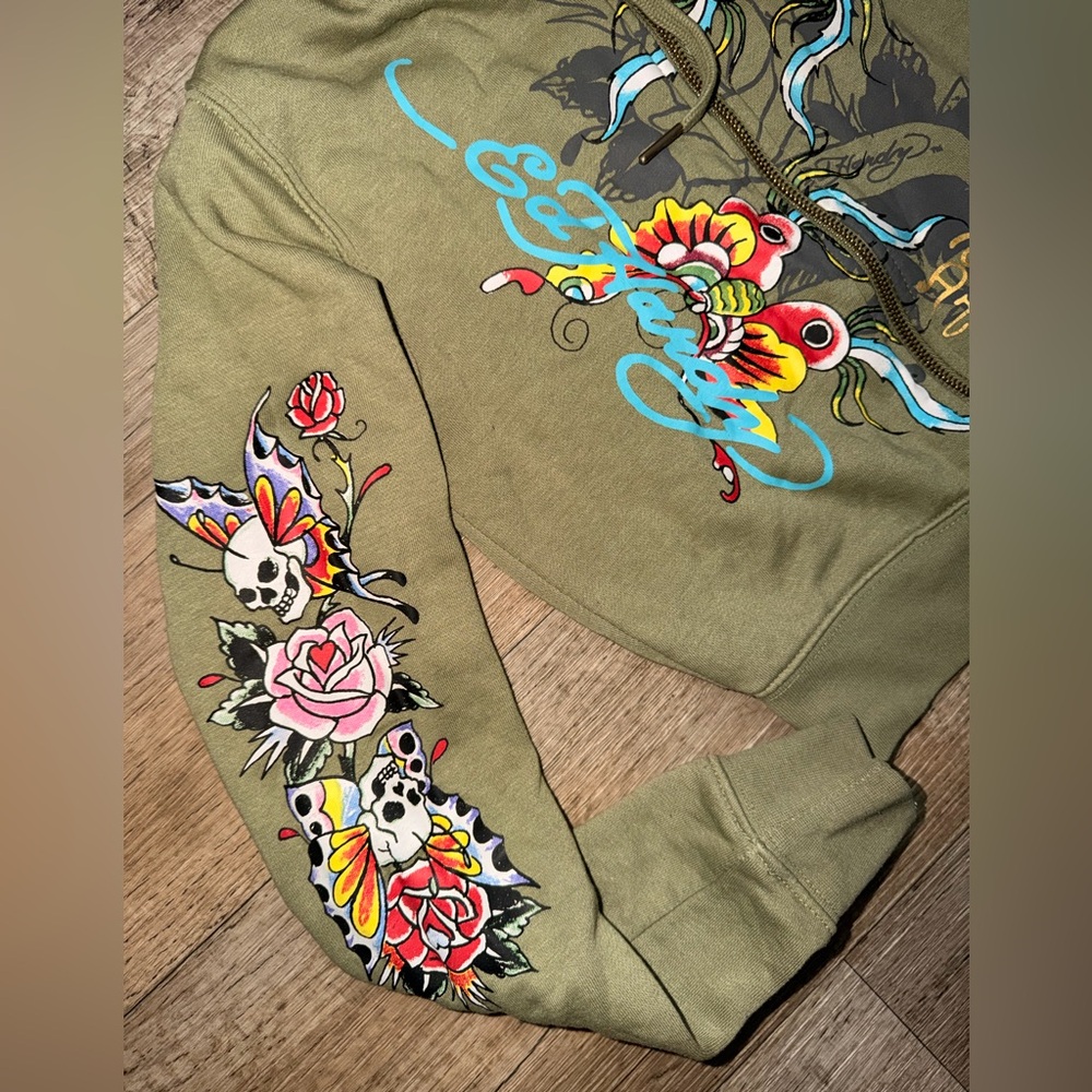 Ed Hardy Crop Zip-Up Hoodie - Picture 5 of 9